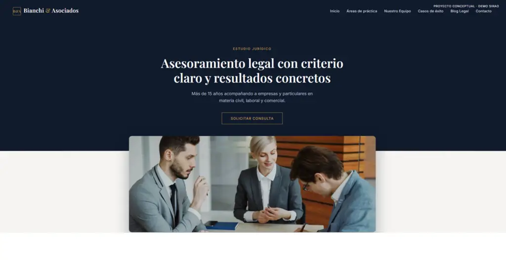 Ejemplo visual: demo conceptual Bianchi y Asociados